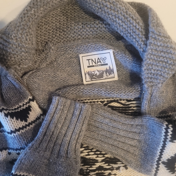 TNA ARITZIA Sea to sky Women's sweater 100% Lambswool, 2Pockets Knitted Small - Picture 9 of 10
